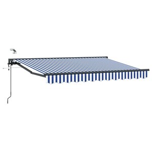 vidaXL Auvent rétractable électrique Bleu Blanc Anthracite 3 5 x 2 m