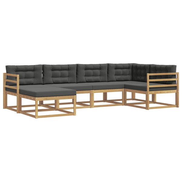 vidaXL Ensemble de canapés d'extérieur 5 pc Blanc et anthracite