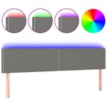 vidaXL Tête de lit à LED Gris foncé 160x5x78/88 cm Tissu