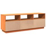 vidaXL Meuble TV cire marron 140x37x50 cm bois pin massif