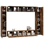 vidaXL Ensemble de meubles TV 10 Pièces Chêne fumé Bois d'ingénierie