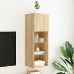 vidaXL Meuble TV avec lumières LED chêne sonoma 30 5x30x90 cm