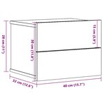 vidaXL Tables de chevet murales 2 Pièces chêne artisanal 40x32x30 cm