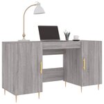 Bureau table poste de travail meuble d'ordinateur informatique étude sonoma 140 x 50 x 75 cm bois d'ingénierie gris 02_0023953