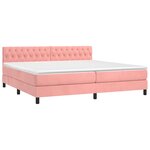 vidaXL Sommier à lattes de lit avec matelas et LED Rose 200x200 cm