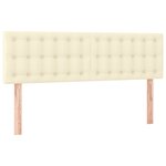 vidaXL Sommier à lattes de lit avec matelas et LED Crème 140x190 cm