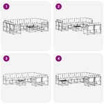 vidaXL Ensemble de canapés d'extérieur 10 pc Blanc et noir