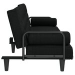 vidaXL Canapé-lit avec accoudoirs noir tissu