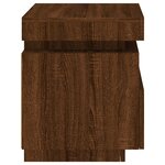 vidaXL Armoires de chevet avec lumières LED 2 Pièces chêne marron