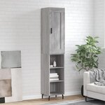 vidaXL Buffet haut Sonoma gris 34 5x34x180 cm Bois d'ingénierie