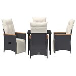 vidaXL Ensemble de salle à manger pour jardin 5 Pièces Noir polyrotin