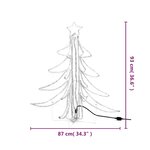 vidaXL Arbres de Noël pliables avec LED 3 Pièces Blanc chaud 87x87x93 cm