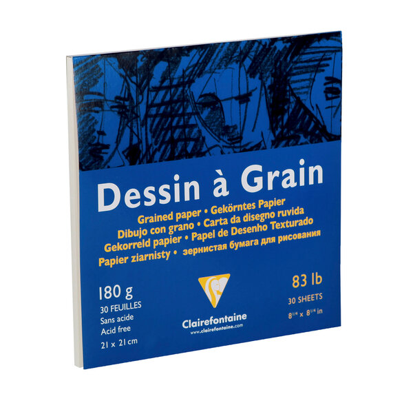 Bloc dessin à grain 180g 21x21cm 30 feuilles CLAIREFONTAINE