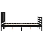 Vidaxl cadre de lit avec tête de lit noir petit double bois massif