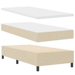 vidaXL Lit à ressorts avec matelas Crème 100x200 cm Tissu