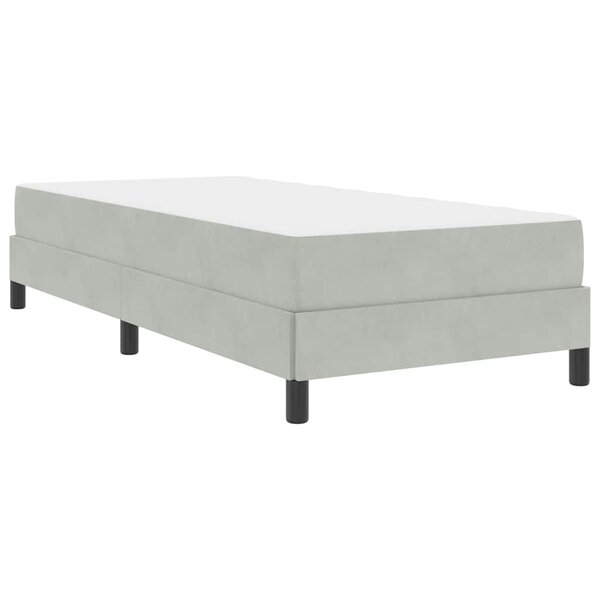 vidaXL Lit boxspring avec matelas Gris clair 80 x 200 cm Velours