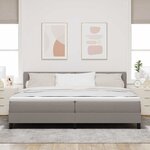 vidaXL Lit boxspring avec matelas Taupe 200 x 200 cm tissu