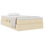 vidaXL Lit avec rangement et matelas Crème 120 x 190 cm Polyester