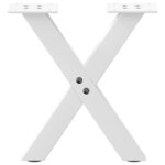 vidaXL Pieds de table basse en forme de X  2 pièces  blanc  37 x (30-31) cm  acier