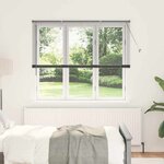 vidaXL Store de Fenêtre avec des rideaux Manuel Gris foncé Aluminium