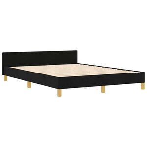 vidaXL Cadre de lit avec tête de lit Noir 140 x 200 cm tissu