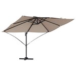 vidaXL Parasol Roma à Bras Déporté Taupe et Noir 352 x 251 x 260 cm