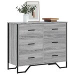 vidaXL Commode sonoma gris 91x35 5x74 5 cm bois d'ingénierie
