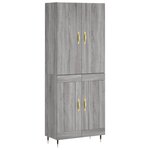 vidaXL Buffet haut Sonoma gris 69 5x34x180 cm Bois d'ingénierie