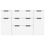 vidaXL Ensemble de buffets 3 Pièces Blanc brillant Bois d'ingénierie