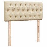 vidaXL Lit ottoman avec matelas et LED crème 90x200 cm tissu