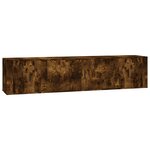 vidaXL Ensemble de meubles TV 3 Pièces Chêne fumé Bois d'ingénierie