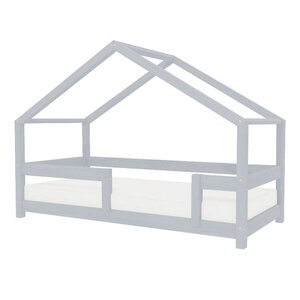 Lit cabane enfant LUCKY 80 x 180 gris clair