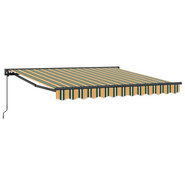 vidaXL Auvent Rétractable Vert et jaune 300x250 cm tissu