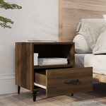 vidaXL Tables de chevet 2 Pièces Chêne marron Bois d'ingénierie