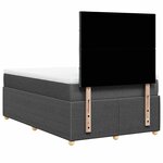 vidaXL Sommier à lattes de lit avec matelas Gris foncé 120x200cm Tissu