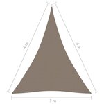 vidaXL Voile de parasol tissu oxford triangulaire 3x4x4 m taupe