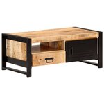 vidaXL Table basse 100x50x40 cm Bois de manguier brut