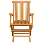 vidaXL Chaises de jardin avec coussins vert vif lot de 8 Teck massif
