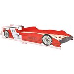 vidaXL Lit voiture de course pour enfants avec LED 90 x 200 cm Rouge