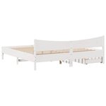 vidaXL Cadre de lit avec tiroirs blanc 180x200 cm bois de pin massif