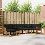vidaXL Ensemble de canapés d'extérieur 7 pc Naturel et Noir