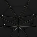 vidaXL Parasol à 3 niveaux avec mât en aluminium Noir 3 5 m