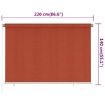 vidaXL Store roulant d'extérieur 220x140 cm Terre cuite PEHD