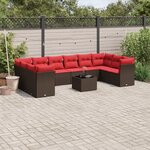 vidaXL Salon de jardin et coussins 11 Pièces marron résine tressée