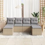 vidaXL Ensemble de canapé de jardin 6 Pièces Beige et Gris clair