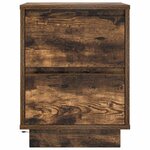 VidaXL Tables de chevet avec lumières LED 2Pièces chêne fumé 38x34x50 cm