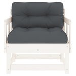 vidaXL Chaises de jardin et coussins lot de 2 blanc bois de pin massif