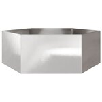 vidaXL Jardinière hexagone 138x120x45 cm acier inoxydable