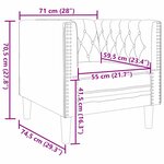 vidaXL Canapé Gris foncé 74 5 x 71 x 70 5 cm Velours