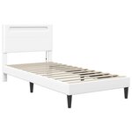 vidaXL Cadre de lit avec bandes LED Blanc 80 x 200 cm Simili cuir